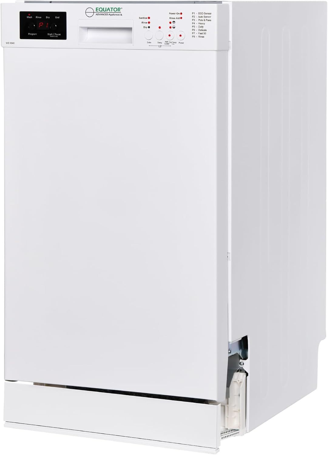 Equator 18" ADA Dishwasher 8 program 10 place Water 3.4g Quiet 51 dB 120V E-Star (White)
