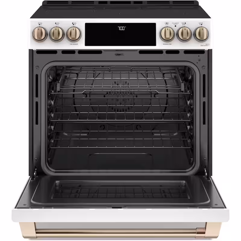 30 in. 5.7 cu. ft. Smart Slide-In Electric Range in Matte White with True Convection, Air Fry