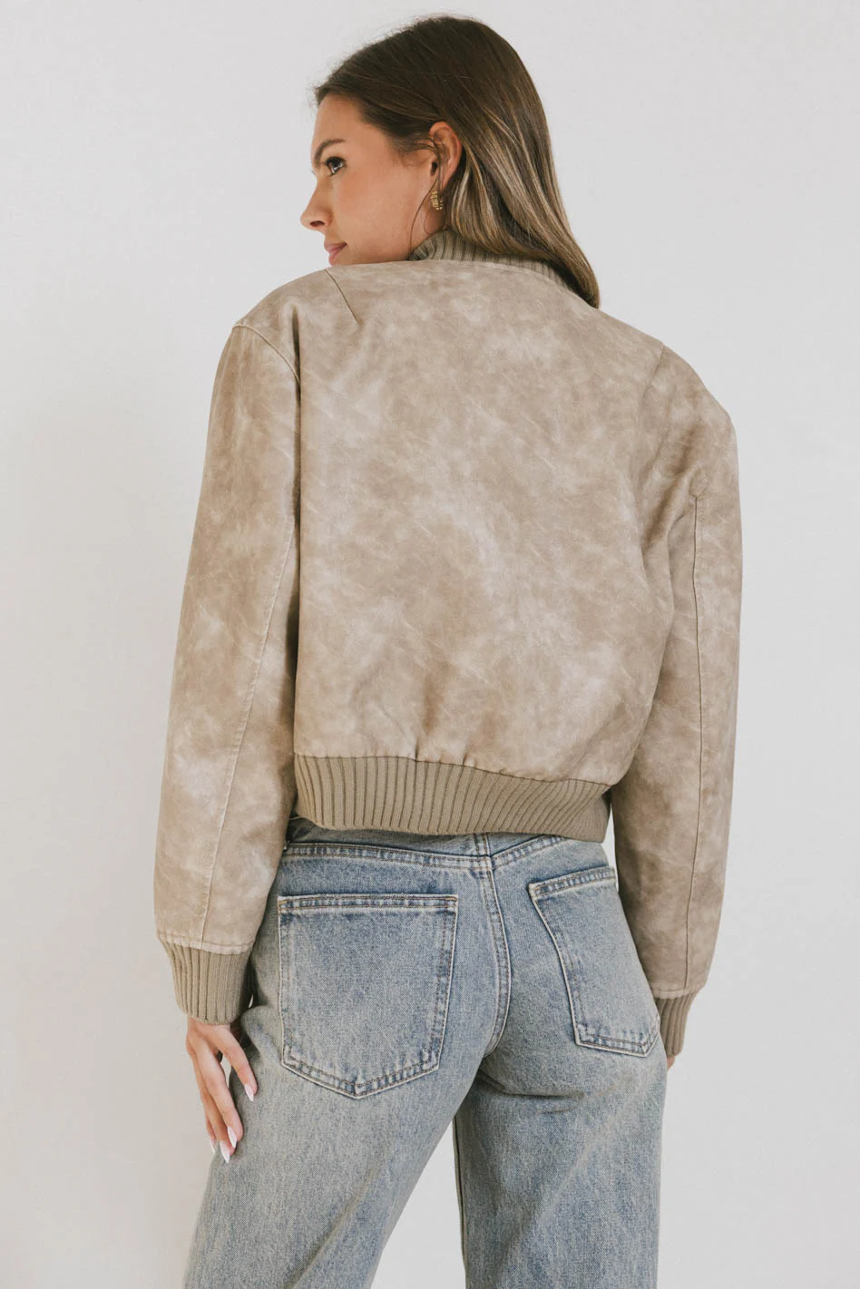 Clarissa Bomber Jacket in Tan - FINAL SALE