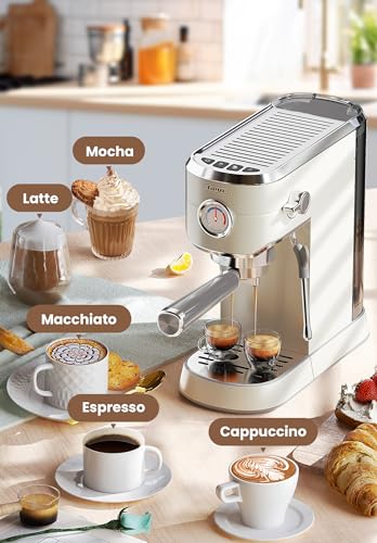 Gevi 20 Bar High Pressure Espresso Machines, Expresso Coffee Machine with Milk Frother for Espresso, Latte Macchiato, Cuppuccino,1.2L Water Tank, 1350W