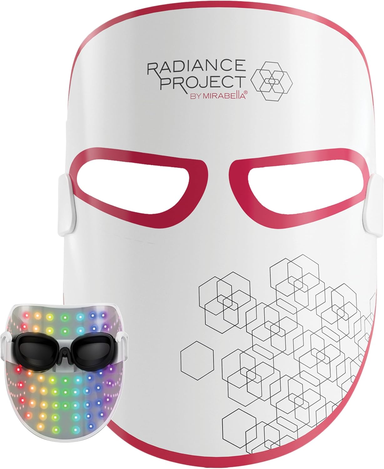 Mirabella 7 Color LED Light Therapy for Face w/Near Infrared Light - Wireless, Rechargeable Multicolor & Red Light Therapy Mask for Acne, Wrinkles & Skincare (1 Mask)