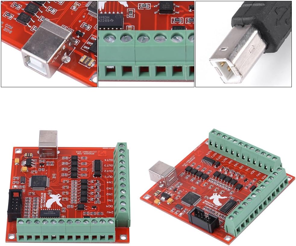 Wendry DIY CNC Controller Card, USB 4-Axis Linkage Mach3 Stepper Motor Motion Control Card, 100Khz Motion Controller Card Breakout Board for CNC Engraving