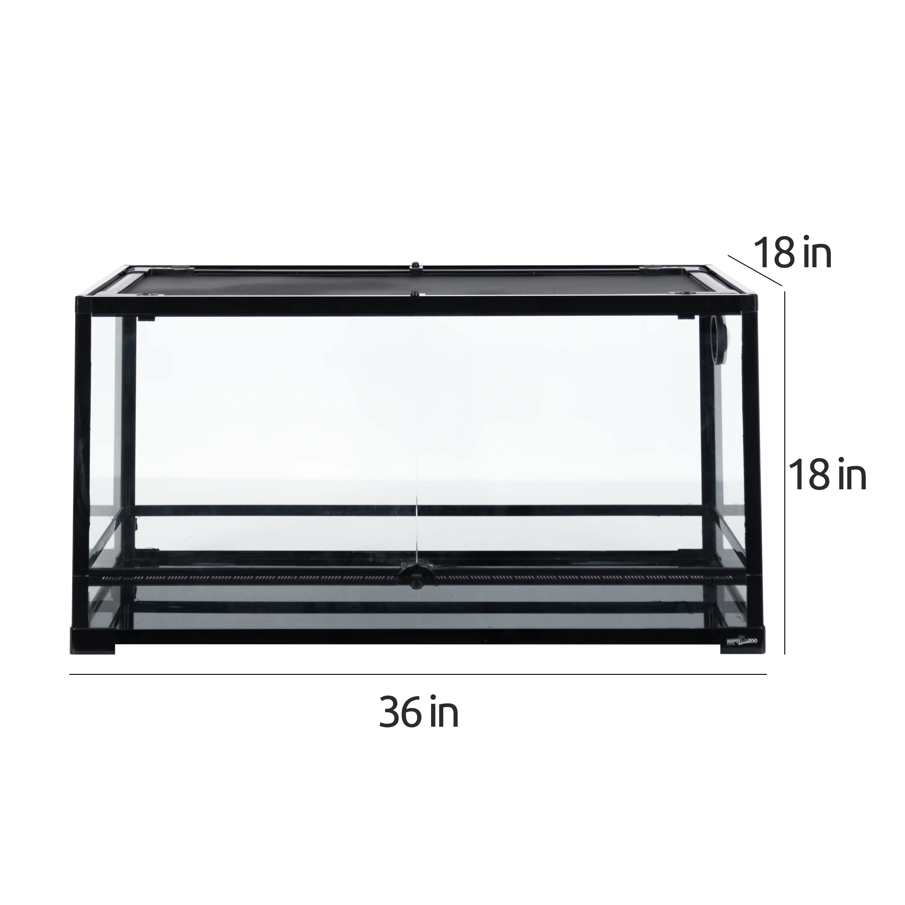 REPTI ZOO Glass Reptile Terrarium 50 Gallon, Front Opening Reptile Habitat Tank 36" x 18"x 18" for Reptile , Double Doors with Background and  Screen Ventilation(Knock-Down)