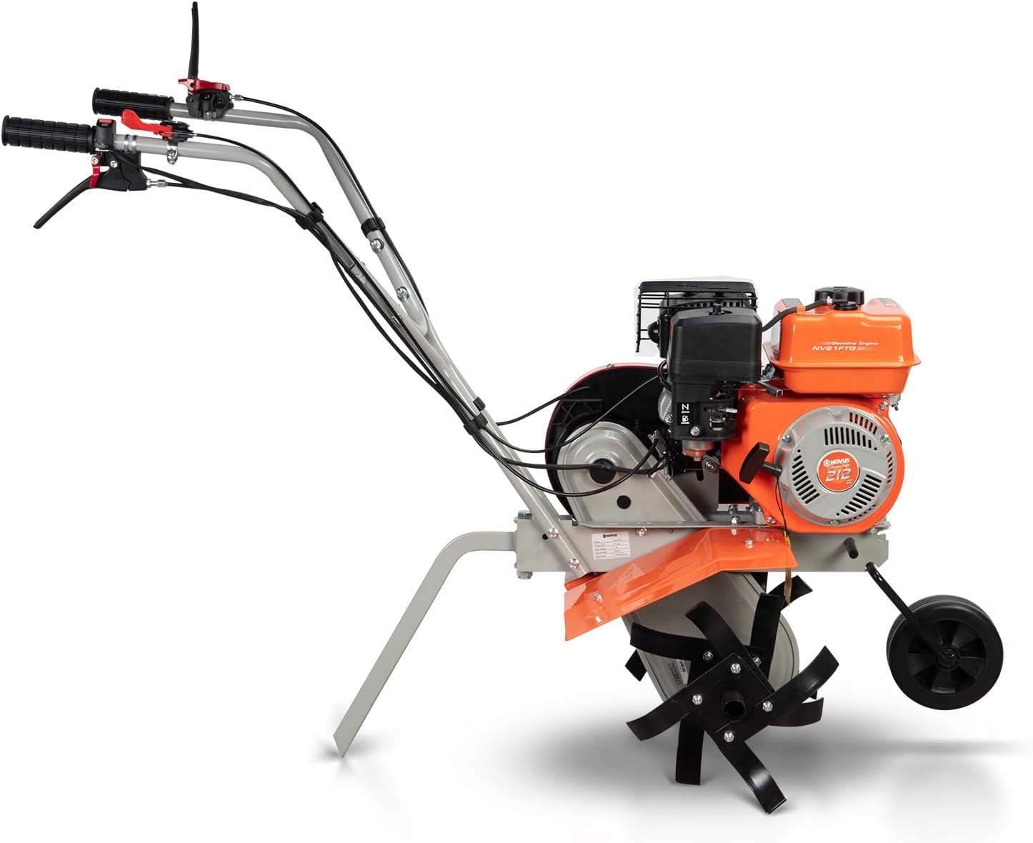 NOVUS Gas Tiller 21-Inch Gas Powered Front Tine Tiller Cultivator 212cc 4-Cycle Gas Engine with Toolless Adjustable Tilling Width 12in-21in, Gas Tiller for Gardening, Garden Tillers Gas Powered