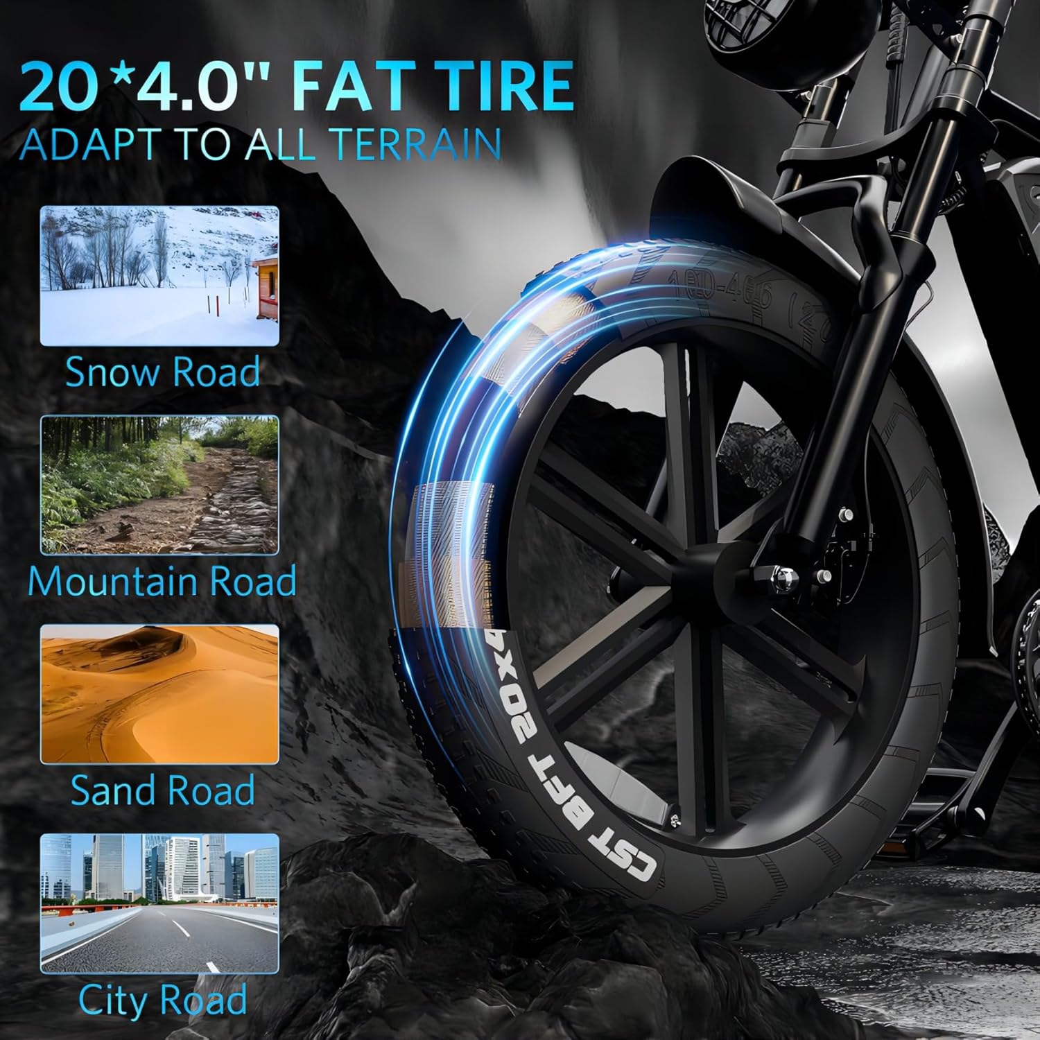 V8 Electric Bike for Adults, 20" Fat Tire Ebike with 750W Brushless Motor/ 48V 15Ah Removable Battery/Up to 31MPH/ 7-Speed Transmission Electric Bicycle/UL Certified, Black