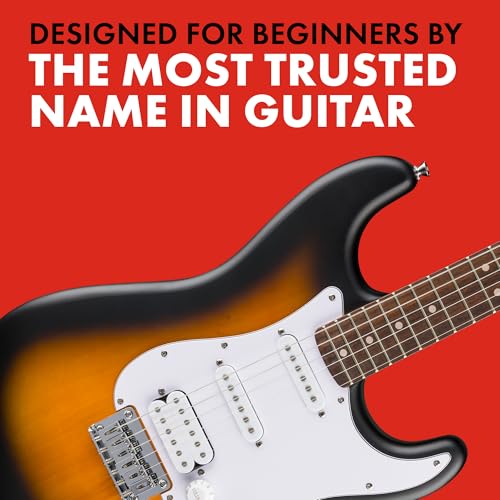 Fender Squier Debut Series Stratocaster HT HSS Electric Guitar, Beginner Guitar, 2-Year Warranty, Includes Free Lessons, Black with Satin Urethane Finish