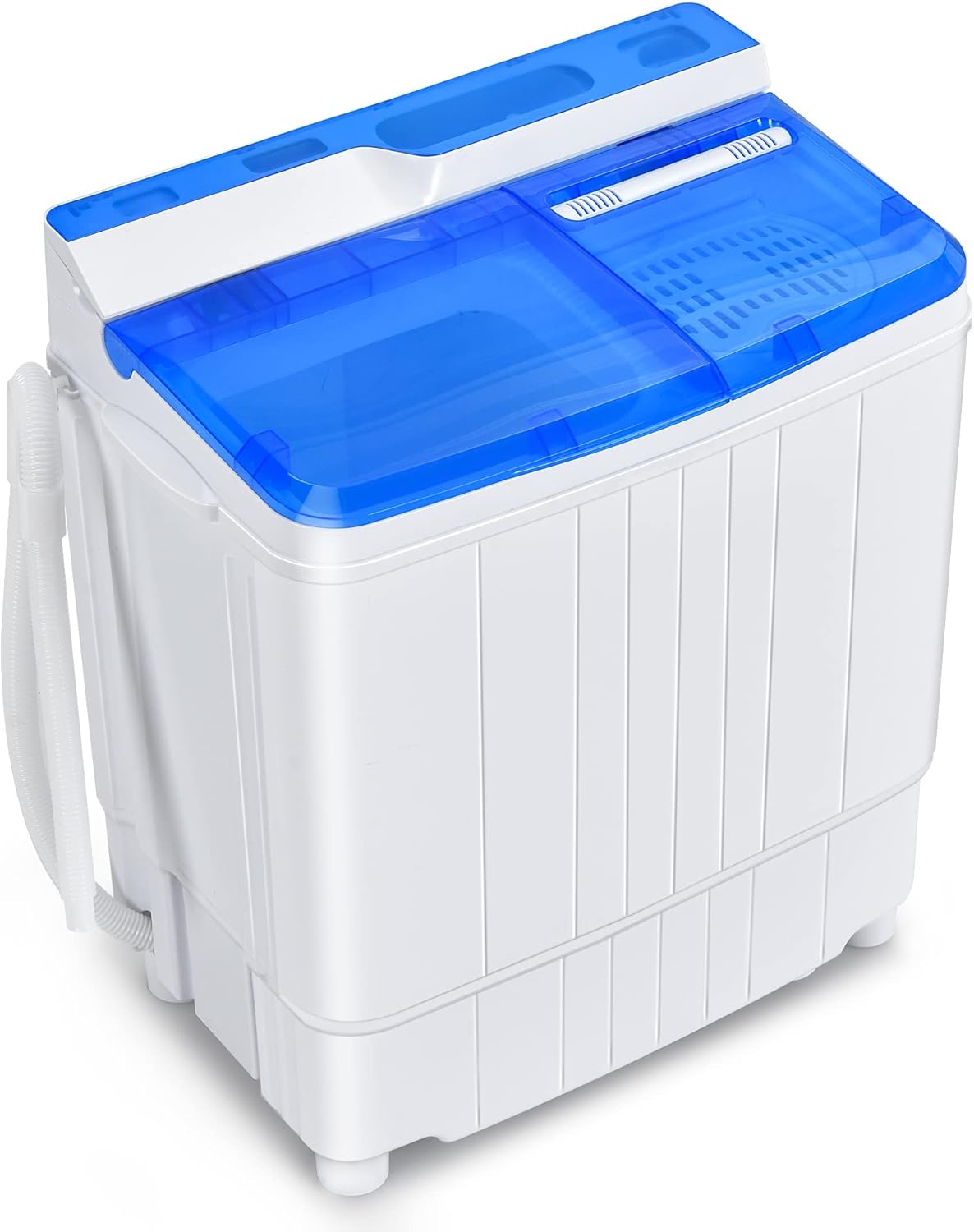 ARLIME Portable Twin Tub Washing Machine Wash & Spin Cycle Dryer, 13Lbs Mini Laundry Machine & Spinner Dryer Combo w/Drain Pump & Long Hose, Time Control Compact Washer for Apartments, Dorms, RV