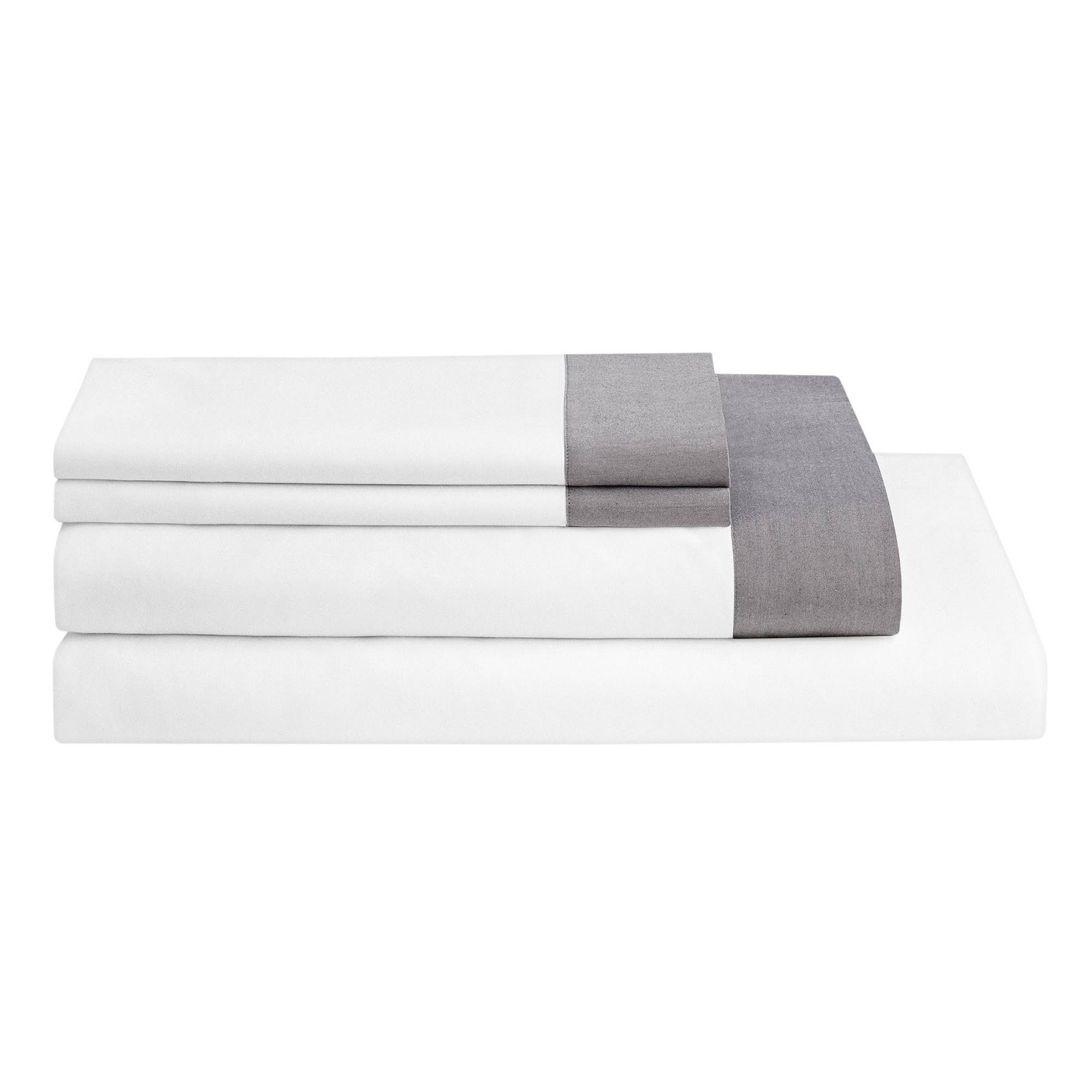Casper Soft and Durable Supima Cotton Sheet Set Twin White/Slate
