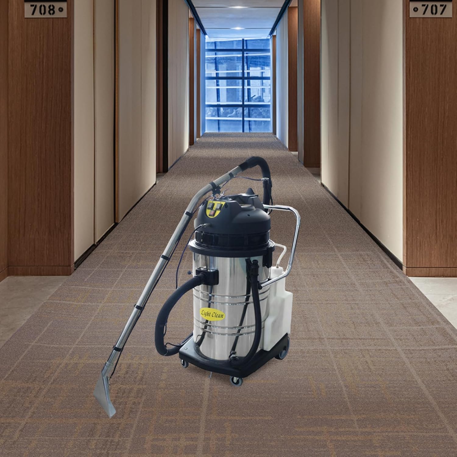 3 in 1 Commercial Carpet Extractor Cleaning Machine, Carpet Deep Cleaner 60L Cleaning Machine, 360° swiveling wheels, Use for Sofas Curtains Floor Home Hotel