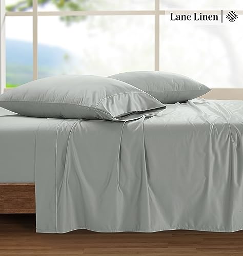 Lane Line 100% Egyptian Cotton Queen Sheet Set - 1500 TC, 4 PCs - Luxury Sateen Cotton White Bed Sheets Set - Hotel White Sheets Queen Set - 15" Deep Pocket Queen Sheets Set - White Queen Sheets
