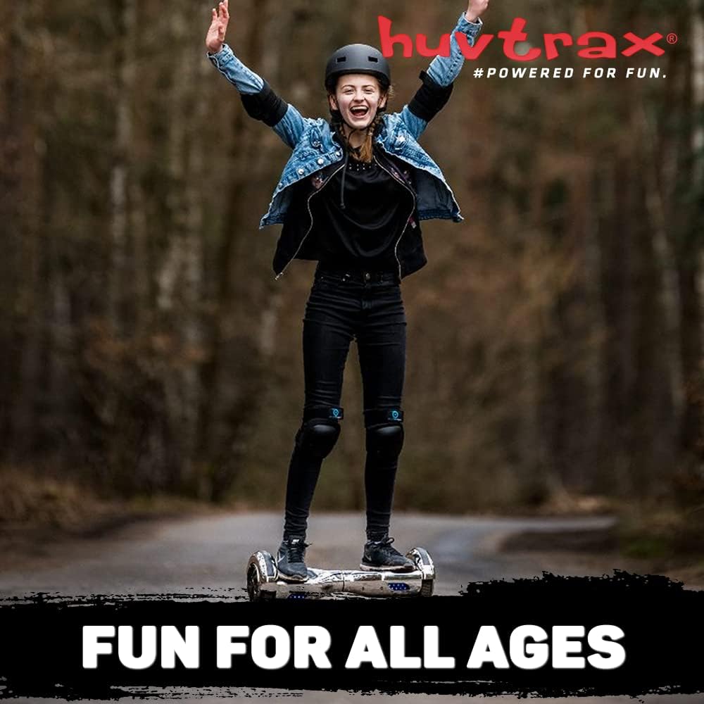 HUVTRAX Graffiti Hoverboard | Latest Model w/ Durable 6.5 Aluminum Wheels (NOT Plastic) Built-in Bluetooth & Speaker, Fun LED Lights, and Carrying Case