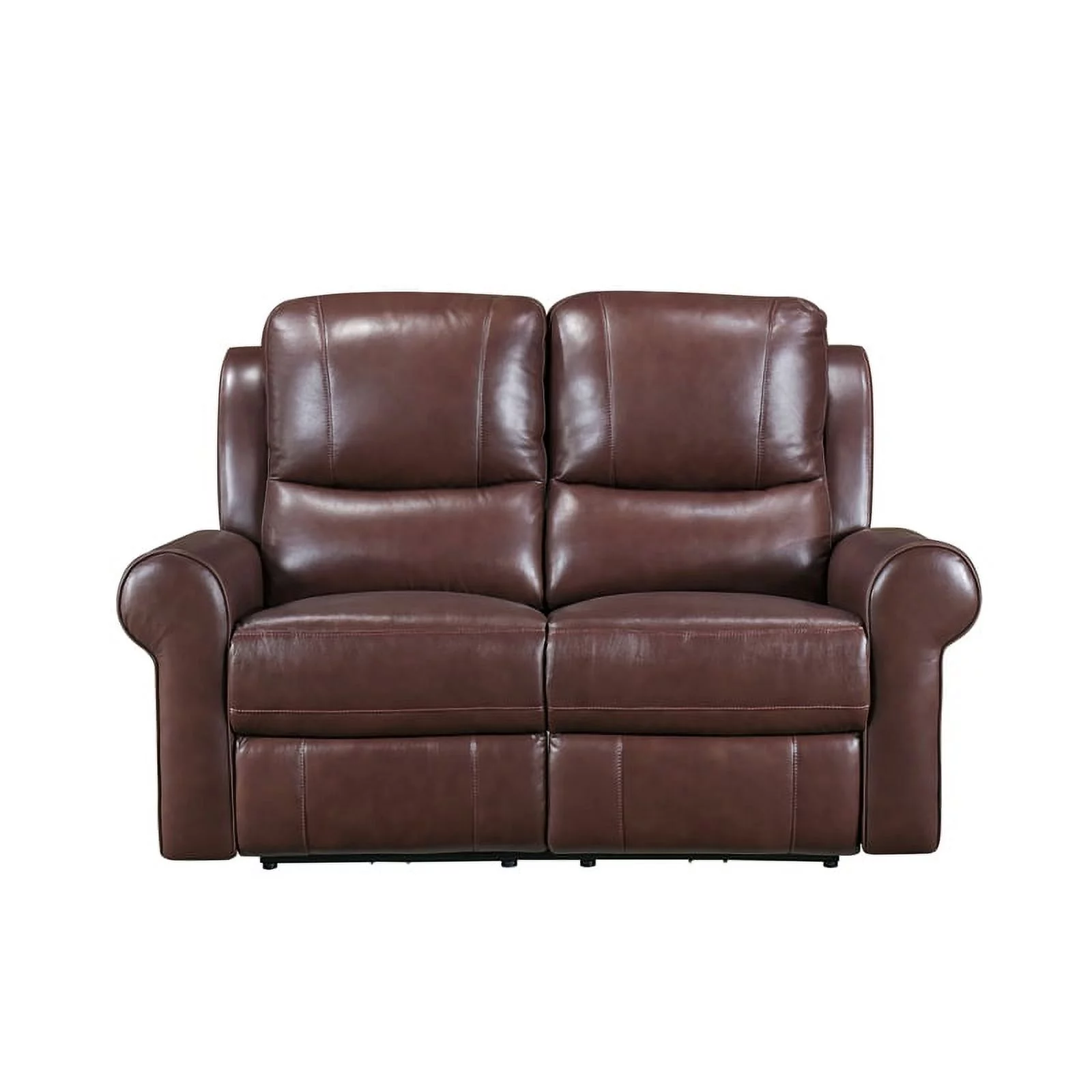 Lexicon McCall Leather Match Power Double Reclining Love Seat in Brown