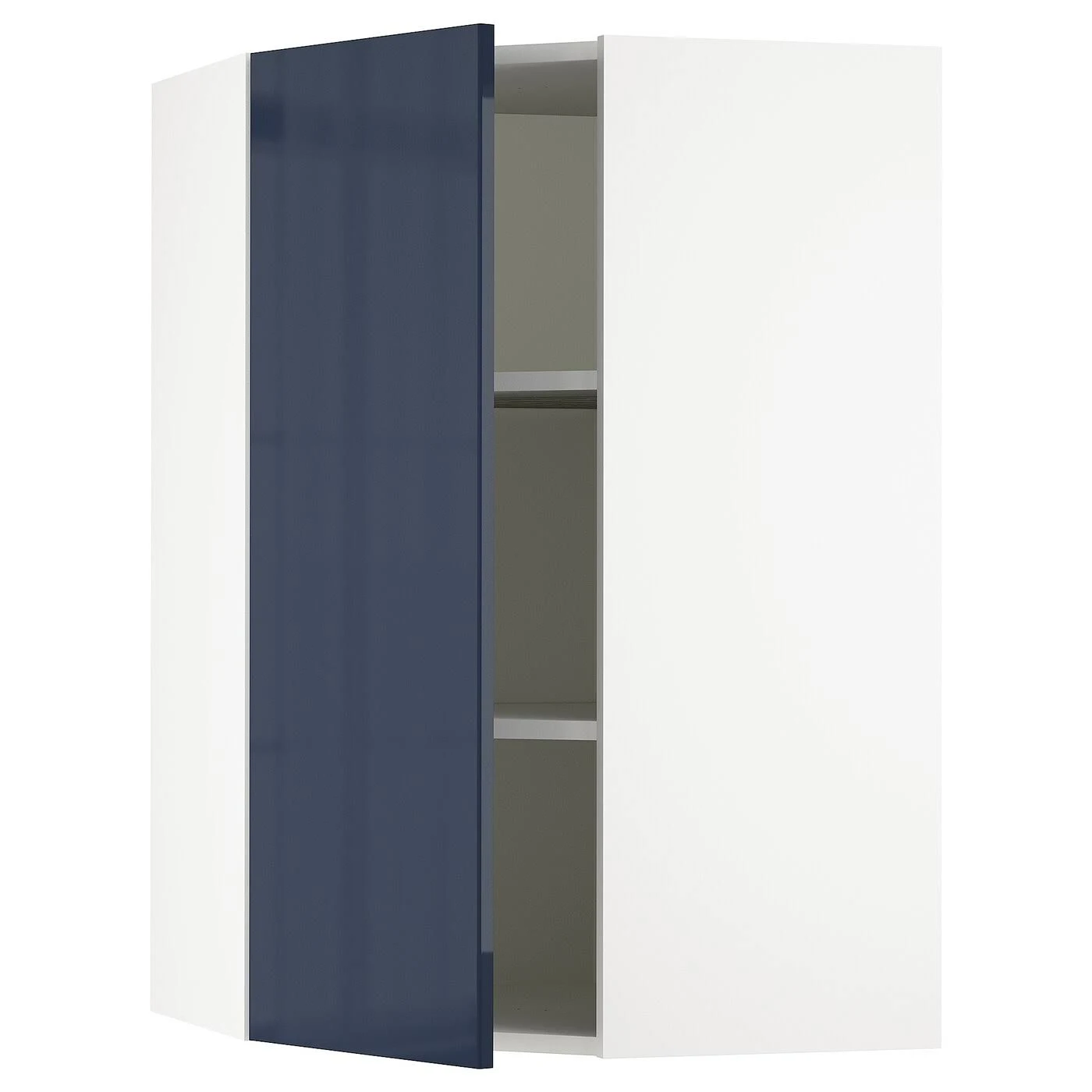 IKEA - SEKTION Corner Wall Cabinet with Shelves, white/J?rsta black-blue, 26x15x40 49282475