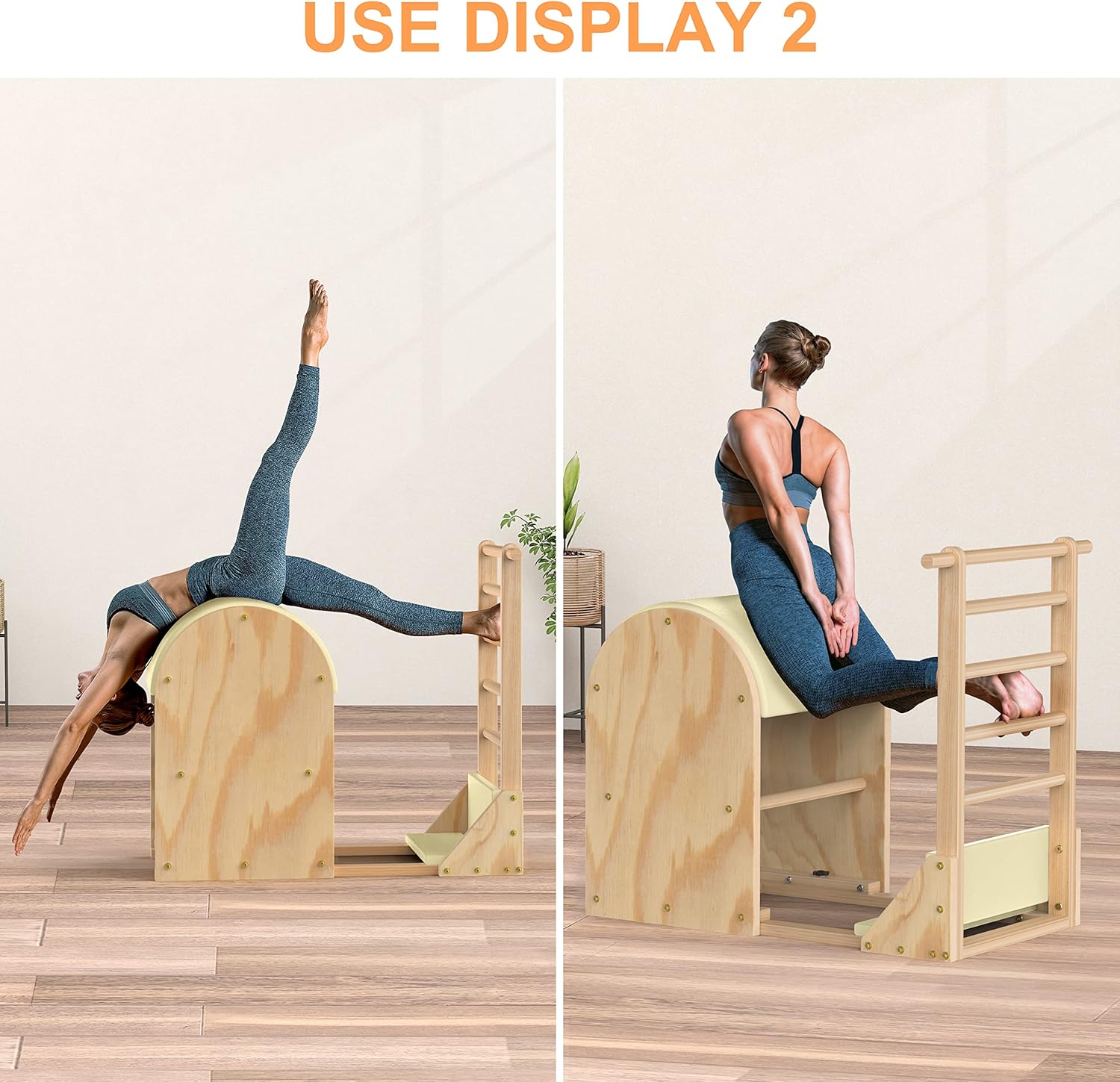 Pilates Reformer, Pilates Ladder Barrel,Pilates Spine Corrector is Designed for People who Work in Offices,Relaxes, Stretches, and Stretches to Make The Spine Soft and Supple- Solid Wood