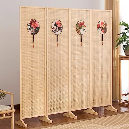 Room Divider Privacy Screen 4 Panel Folding Screen Room Divider, Commercial/Home Wall Partition Panels for Teahouse/Gazebo/Lobby, Freestanding & Folding, 5/5.6/6 ft Tall(180cm/70.9in Tall)