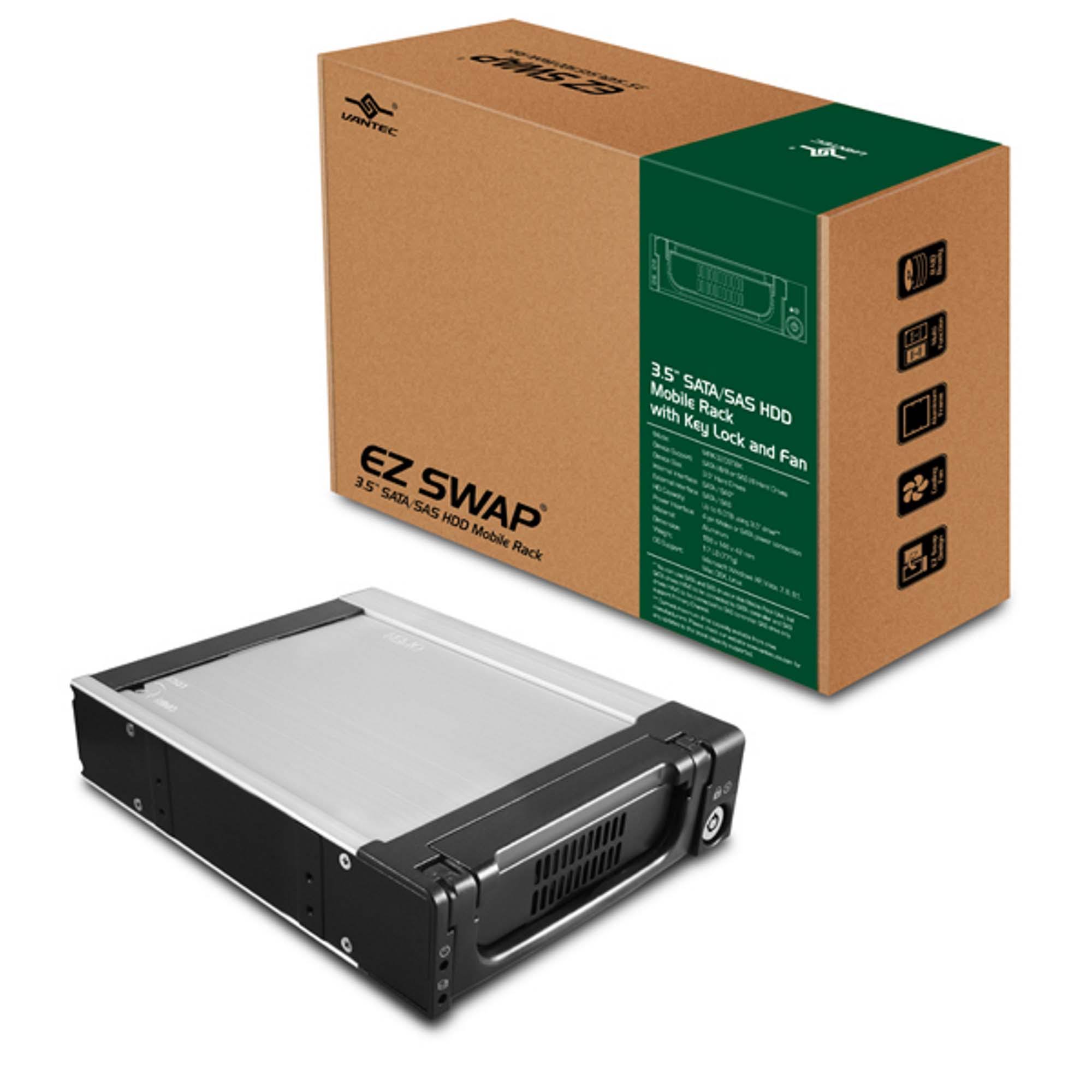Vantec MRK-320ST-BK EZ Swap 3.5Inch SATA/SAS HDD Mobile Rack