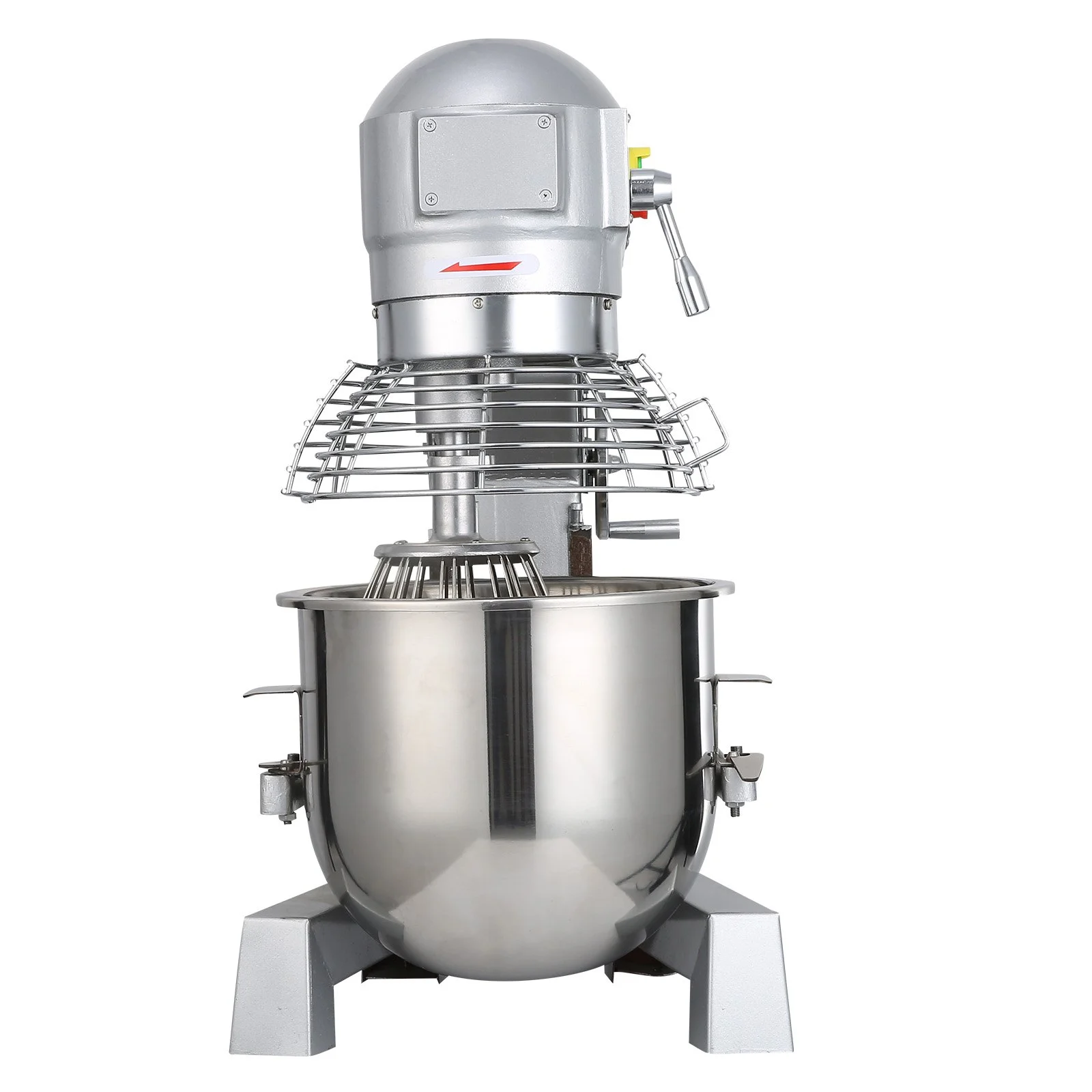 VEVOR Commercial Food Mixer, 15Qt 600W, 3 Speeds Adjustable, Heavy Duty 110V, Stainless Steel Bowl Dough Hooks Whisk Beater