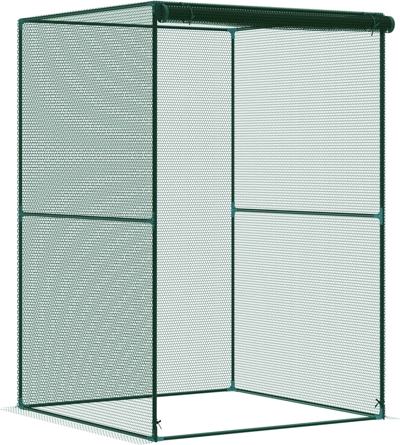 4' x 4' Crop Cage, Plant Protection Tent with Zippered Doors for Vegetable Garden, Backyard, Green - Curated Treasures Market