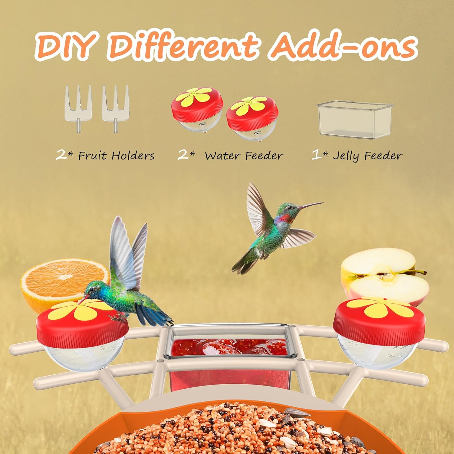 Bird Feeder with Camera, Smart Bird Feeder Camera with AI Identify, 4K Ultra HD Camera, Auto Capture Bird Videos & Instant Notification, Attract a Variety of Birds, Ideal Gift for Children’s Day