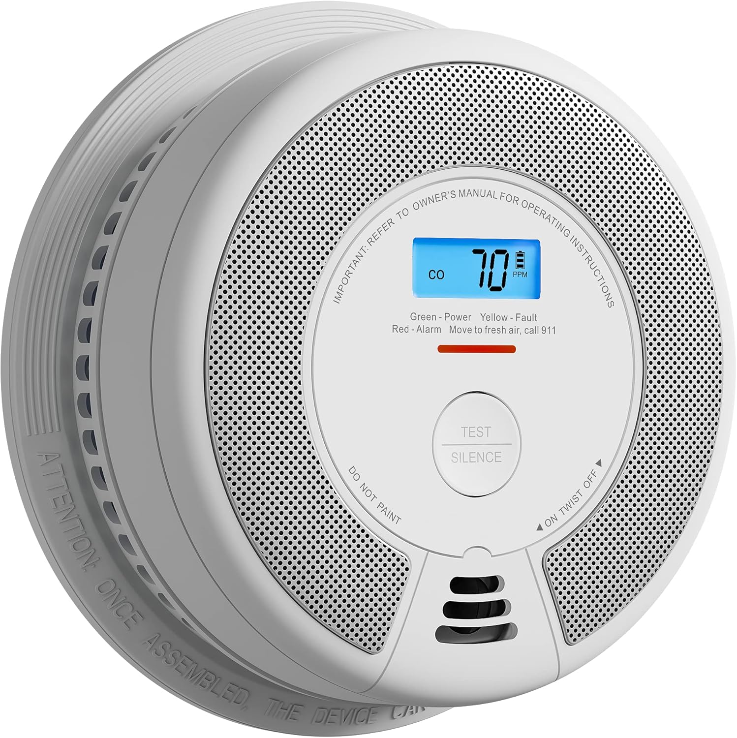 X-Sense Wireless Interconnected Combination Smoke and Carbon Monoxide Detector with LCD Display & 10-Year Battery, Over 820 ft Transmission Range, SC07-W, Pack of 6