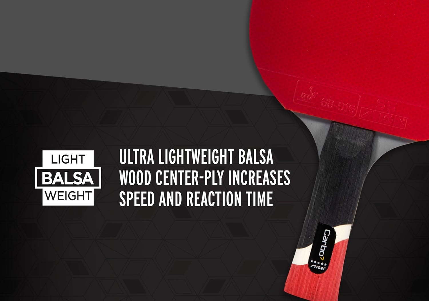STIGA Pro Carbon Performance-Level Table Tennis Racket with Carbon Technology for Tournament Play