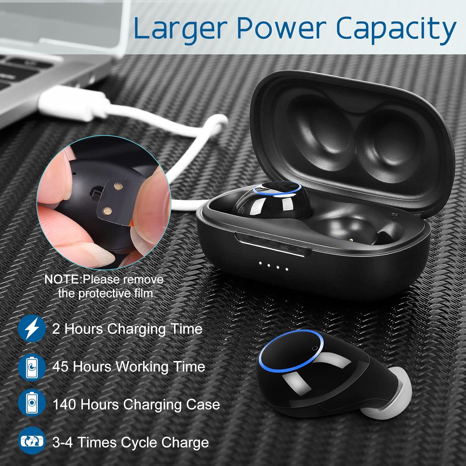 KIBVOE Rechargeable Hearing Aid, 8 Channel Digital (DSP) Hearing Amplifier, 3 Modes for Elderly and Adult Hearing Loss, Comfortable to Wear Black, Pair