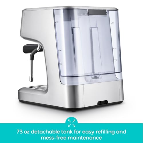 CASABREWS Ultra Espresso Machine with LCD Display, Powerful Milk Frother and Customizable Brewing Temperature, Provides Barista-Level Lattes and Cappuccinos