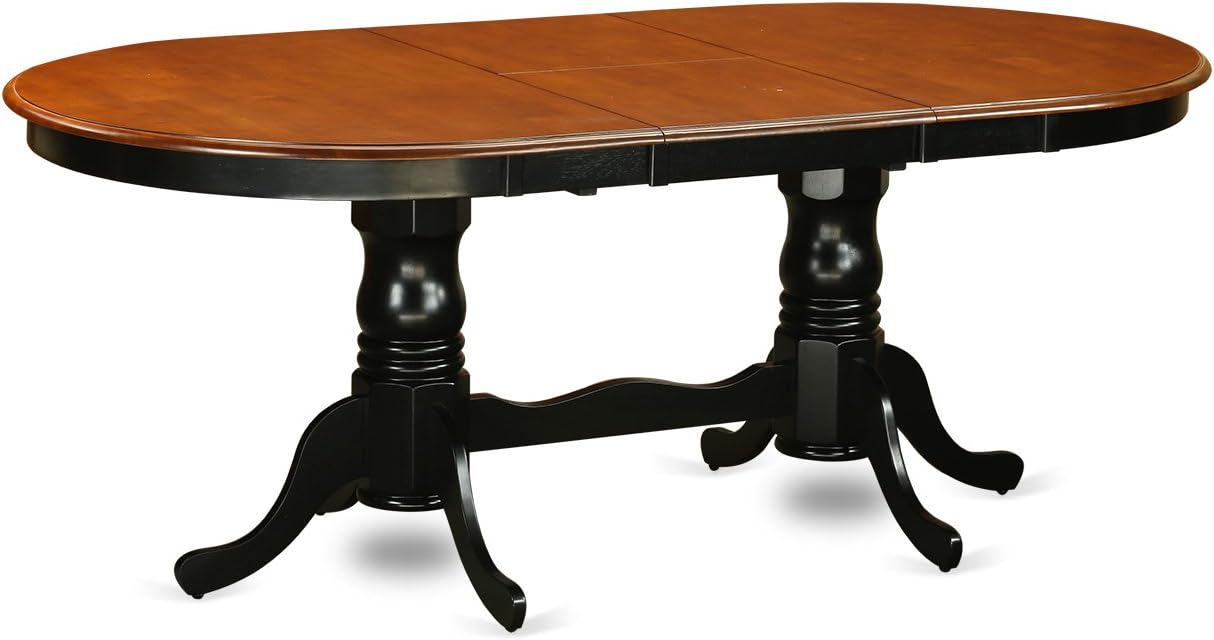 East West Furniture PLNI7-BCH-W 7 Piece Dining Set Consist of an Oval Dining Room Table with Butterfly Leaf and 6 Wood Seat Chairs, 42x78 Inch, Black & Cherry