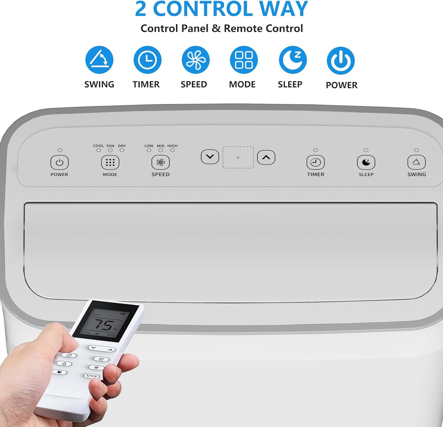 Portable Air Conditioner14000BTU(ASHRAE),Remote Control AC Unit with Dehumidifier And Fan,Room Portable AC for Cooling Up to 700 Sq.Ft,24H Timer,Sleep Mode,Window Kits Included-Style C