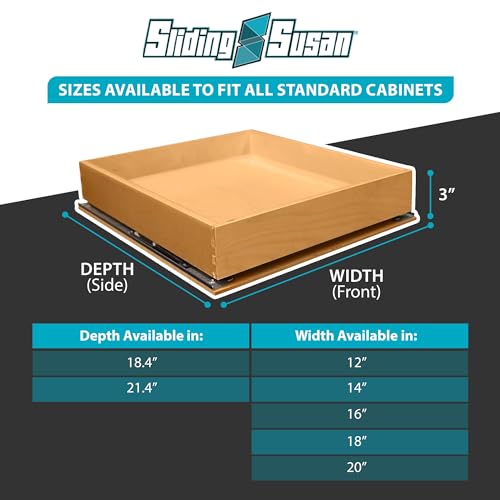 SlidingSusan Pull-Out Drawer Organizer for Cabinets, Gliding Soft Close Shelves for Kitchen, Pantry, and Storage Organization, Fast DIY Installation