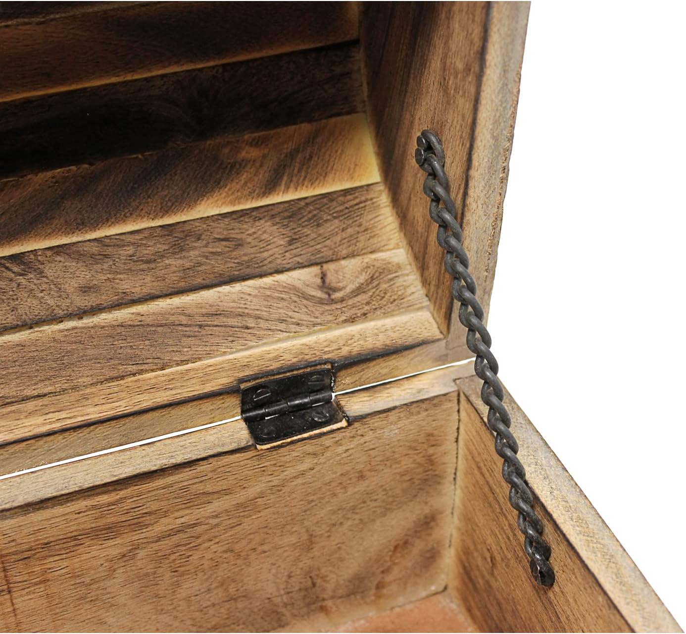 Nautical Cove Pirate Treasure Chest with Iron Lock and Skeleton Key - Storage and Decorative Box (X-Large 16 x 11 x 10.5)
