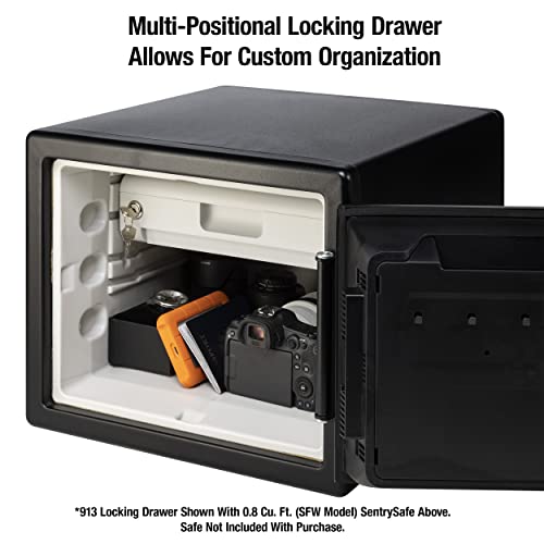SentrySafe Fireproof and Waterproof Black Steel Home Safe with Digital Keypad Lock and Organization Trays for Money, Documents, 1.23 Cubic Feet, SFW123EU