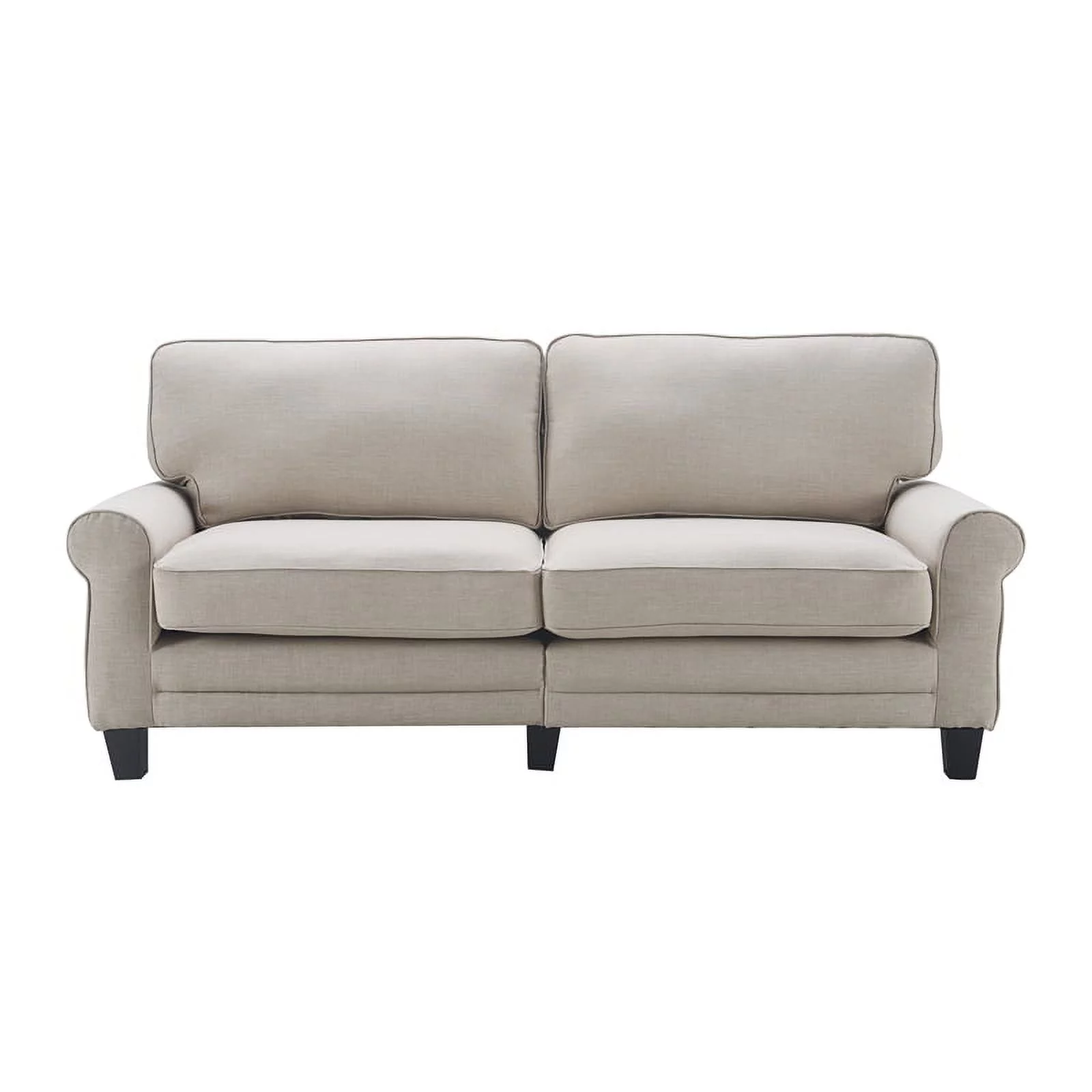Serta Copenhagen Traditional Rolled Arm 78-inch Sofa, Light Gray Fabric