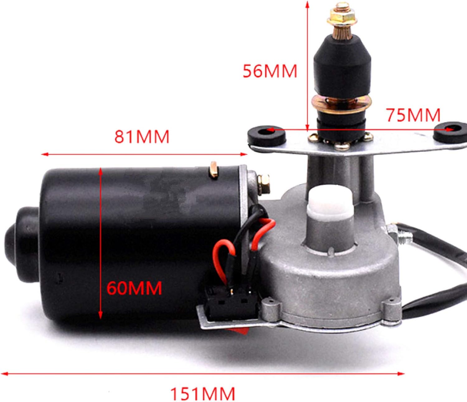 YiCross Electric UTV Windshield Wiper Motor 12V Hard Coated Polycarbonate Universal Windshield Wiper Kit w/Multi Wiper, 90 Degree Wipe Sweep