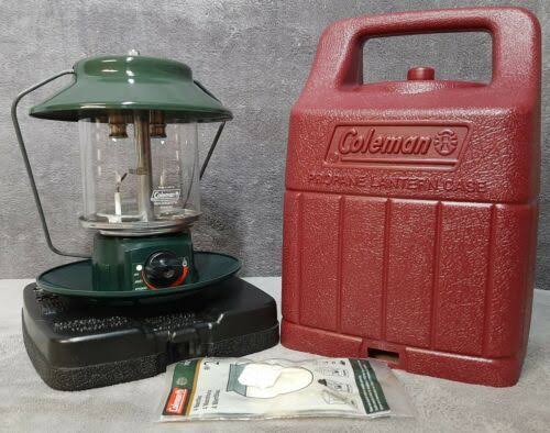 Vintage 1998 Coleman 5154B Electronic Ignition 2-Mantle Propane Lantern u0026 Case