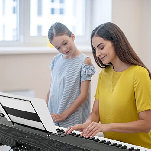 MUSTAR Digital Piano 88 Key Weighted Keyboard Hammer Action, MDP-1300 Weighted Keyboard Piano with Stand, Full Size Electric Piano Keyboard with for Beginners, Portable Case, Sustain Pedal, White
