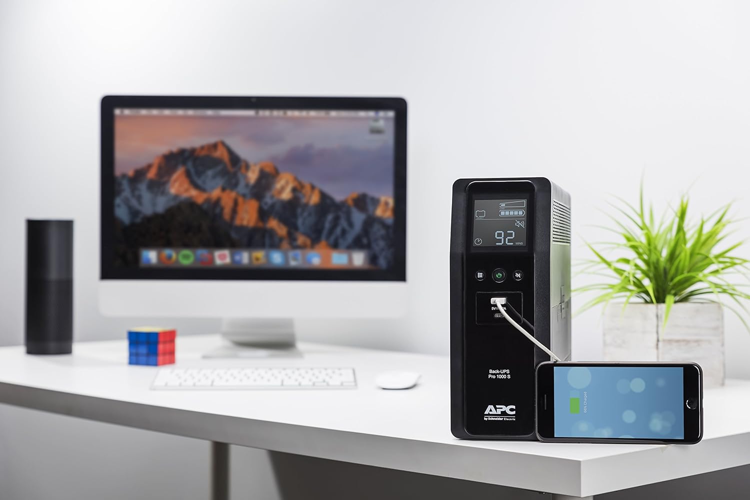 APC UPS 1000VA Sine Wave UPS Battery Backup and Surge Protector, BR1000MS Backup Battery Power Supply with AVR, (2) USB Charger Ports