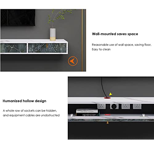 Floating TV Stand Cabinet Wall Mounted Tv Unit Wall Mounted Media Console,Floating Tv Stand Component Shelf,Set-Top Box Shelf,for Living Room Bedroom Apartment