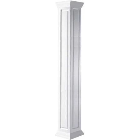 08 inchw x 09&h Craftsman Classic Square Non-Tapered, Raised Panel Column, Crown Capital u0026 Crown Base, Size: 8 inchw x 108 i