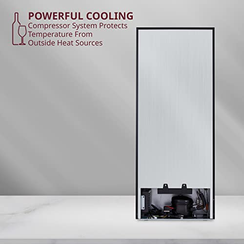 Schmecke 55 Bottle Compressor Wine Cooler Refrigerator | Large Freestanding Wine Cellar | 41f-64f Digital Temperature Control Wine Fridge For Red, White, Champagne or Sparkling Wine
