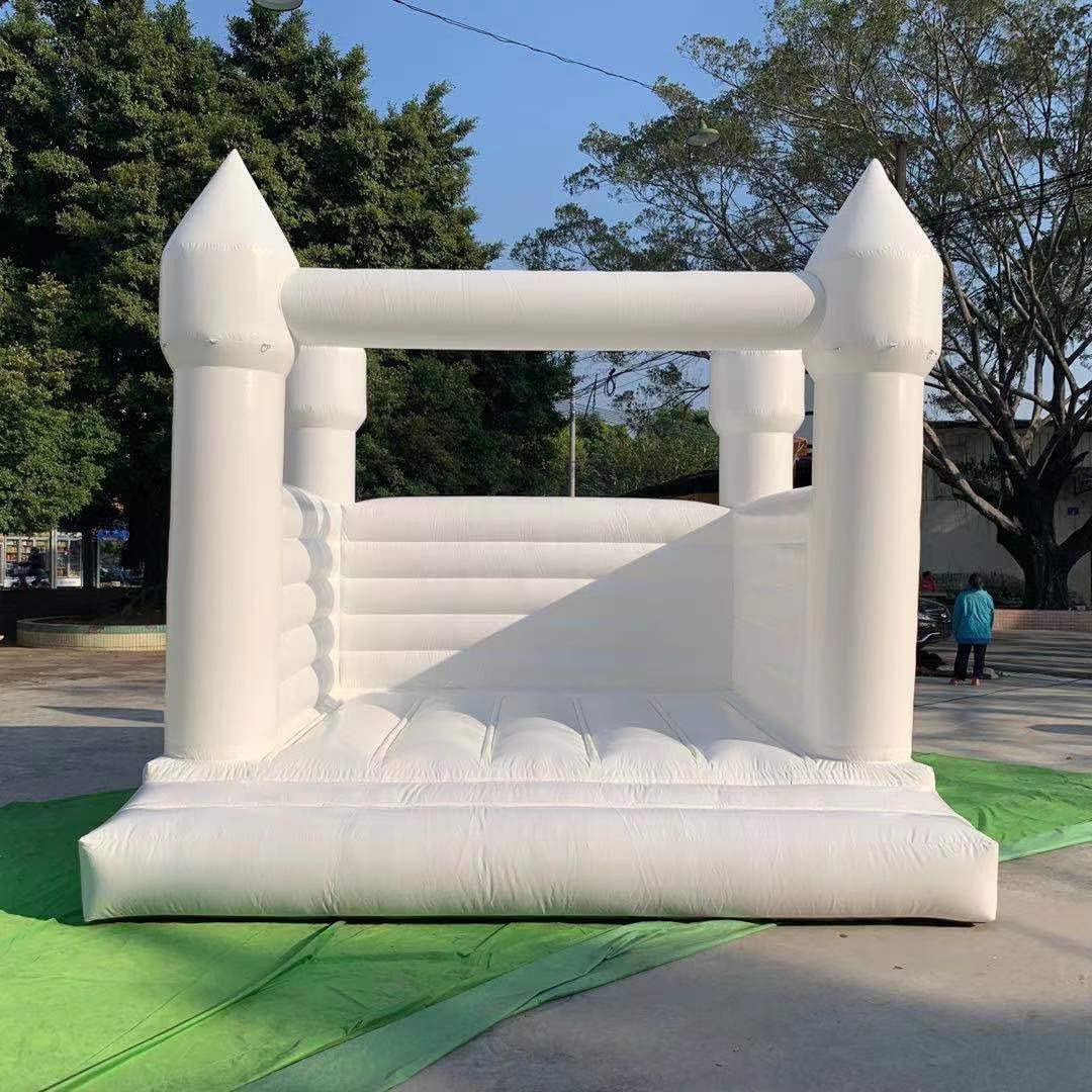 Connsann Commercial White Bounce House 13ft with Air Blower Large Size Jumping Catle for Kids and Adults (13*13*12ft（4*4*3.6m Castle）)