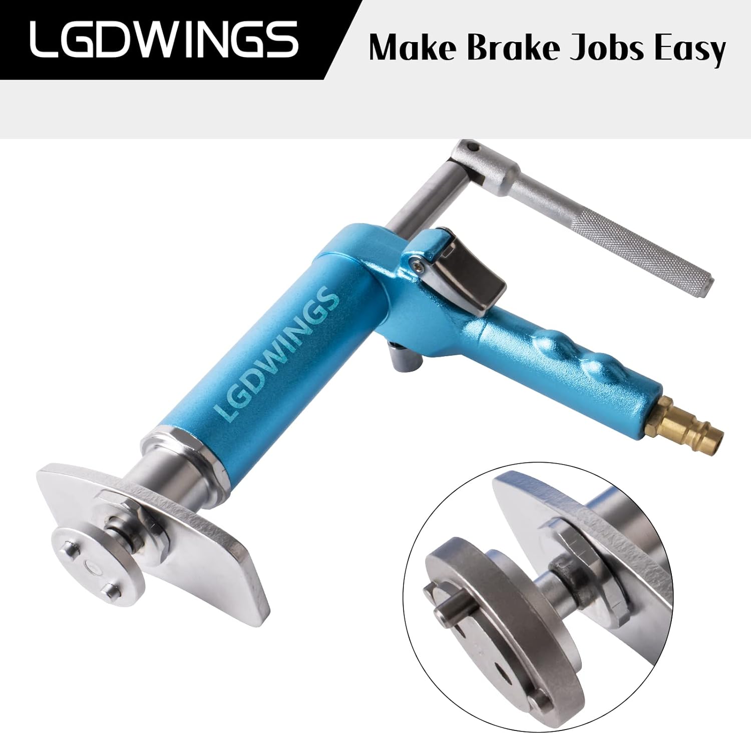 LGDWINGS Air Powered Disc Brake Caliper Wind Back Compression Spreading Tool Kit Pneumatic Design 16PCS Rewind Spreader Air Tool Set