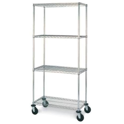 Olympic 24 in. Deep 4-Shelf Mobile Cart - Chrome (36 in. W x 79 in. H)