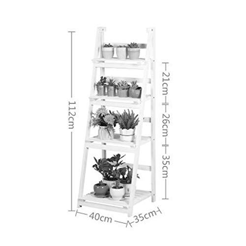 Plant Display Stand Flower Potted Rack Storage Shelves Bonsai Shelf Herb Pot Holder 4 Tier Wooden Folding Multifunctional for Indoor Garden Outdoor