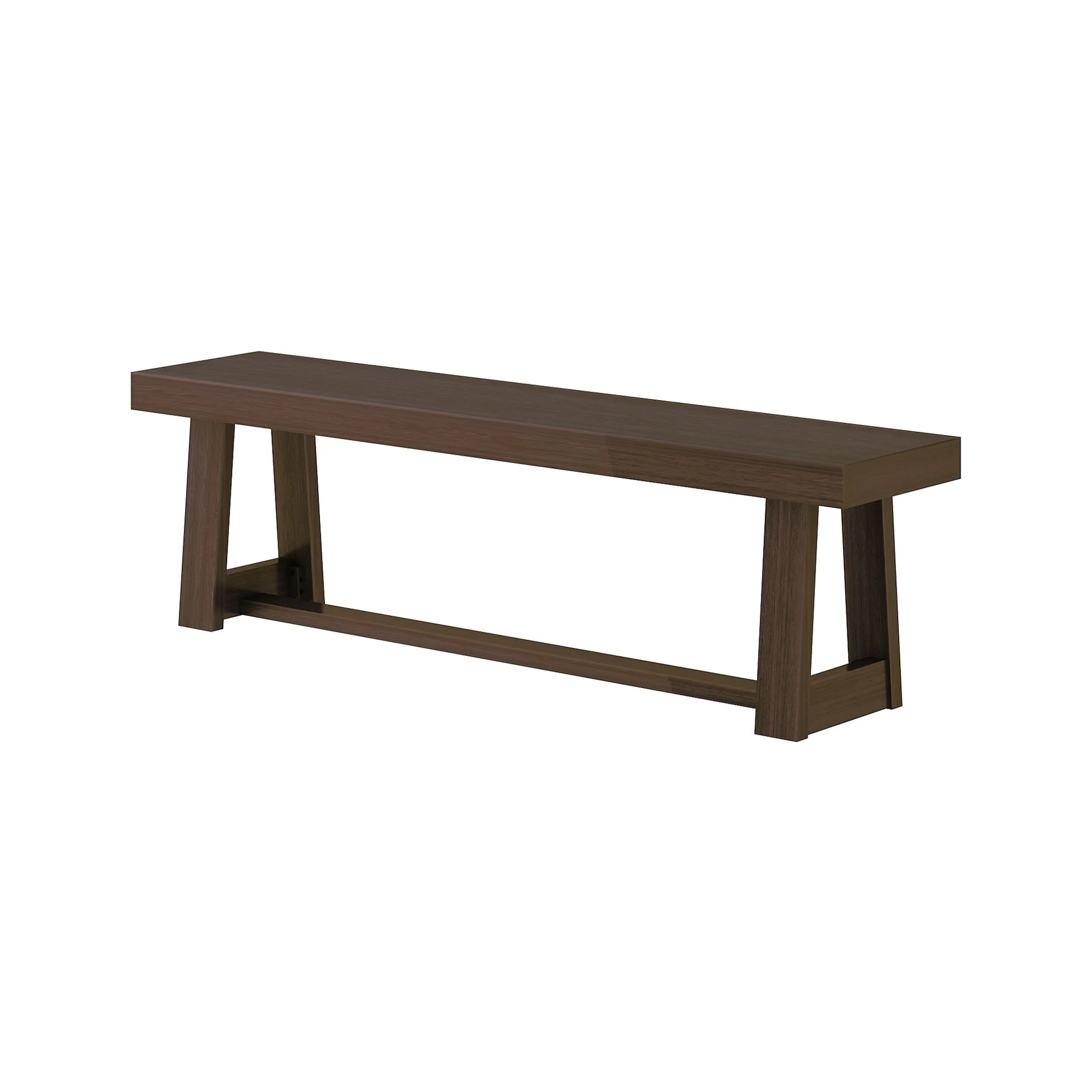 Plank+Beam 60" Classic Farmhouse Dining Bench, Solid Wood Kitchen Dining Seat, Outdoor Bench, Walnut Wirebrush
