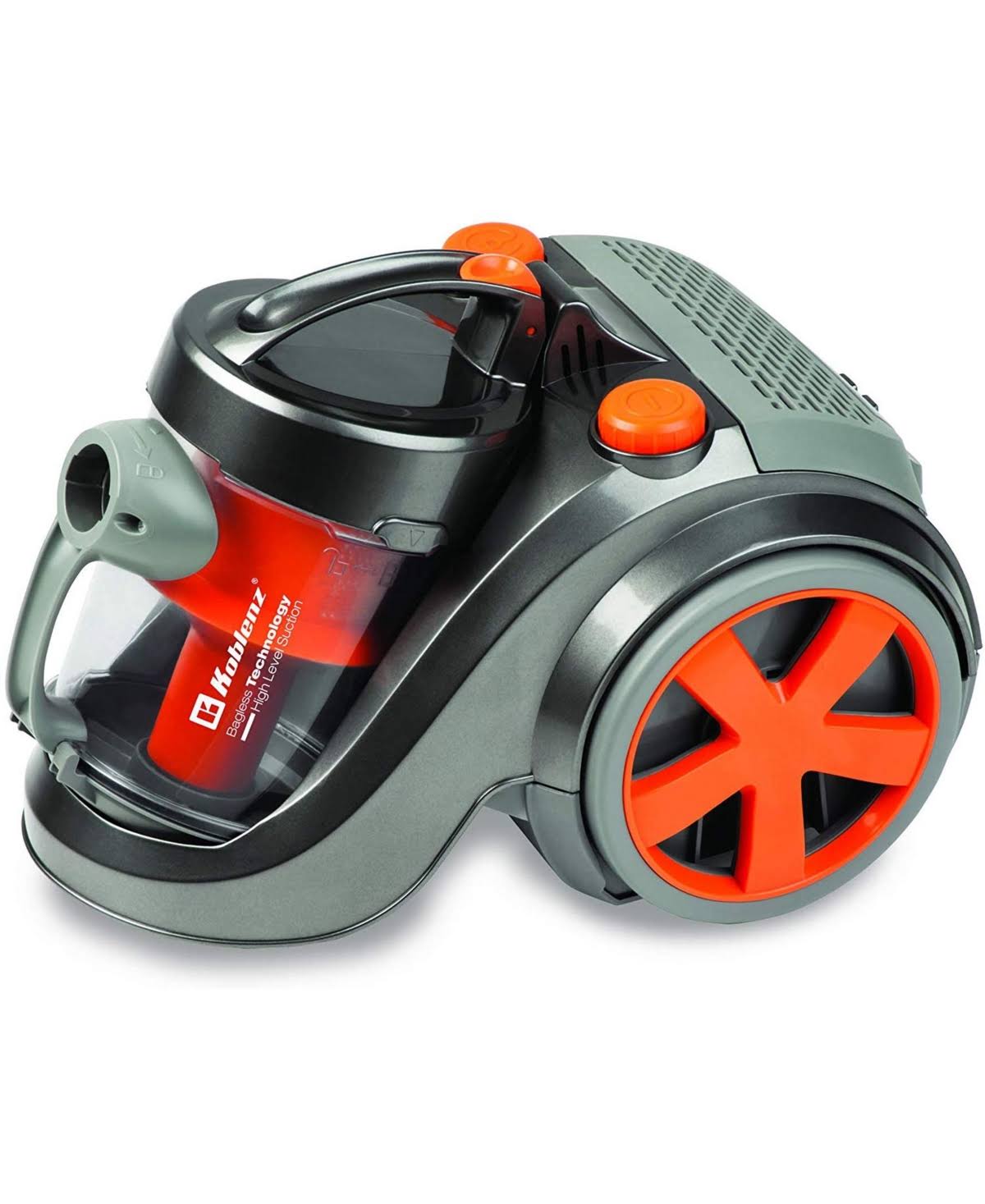 Koblenz Canister Vacuum Cleaner - Corded, Gray/Red