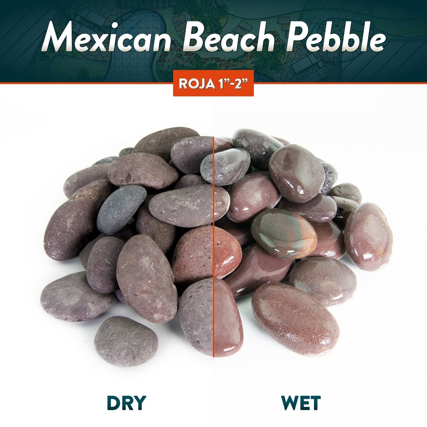 Mexican Beach Pebbles 40 lbs| Smooth Round Stones | Round Rock for Gardens, Landscape, Ponds, and Décor - 3x22-5x22 - Mexican Be