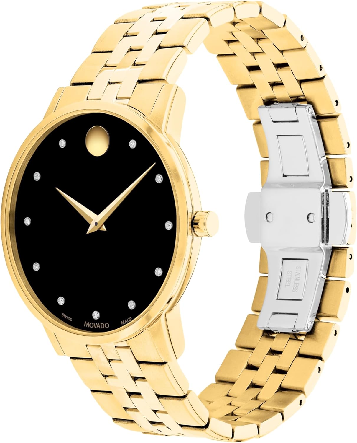 Movado Museum Classic Men's Watch - Swiss Quartz Movement, Stainless Steel Link Bracelet - 3 ATM Water Resistance - Classic, Luxury Fashion Timepiece for Him - 40mm