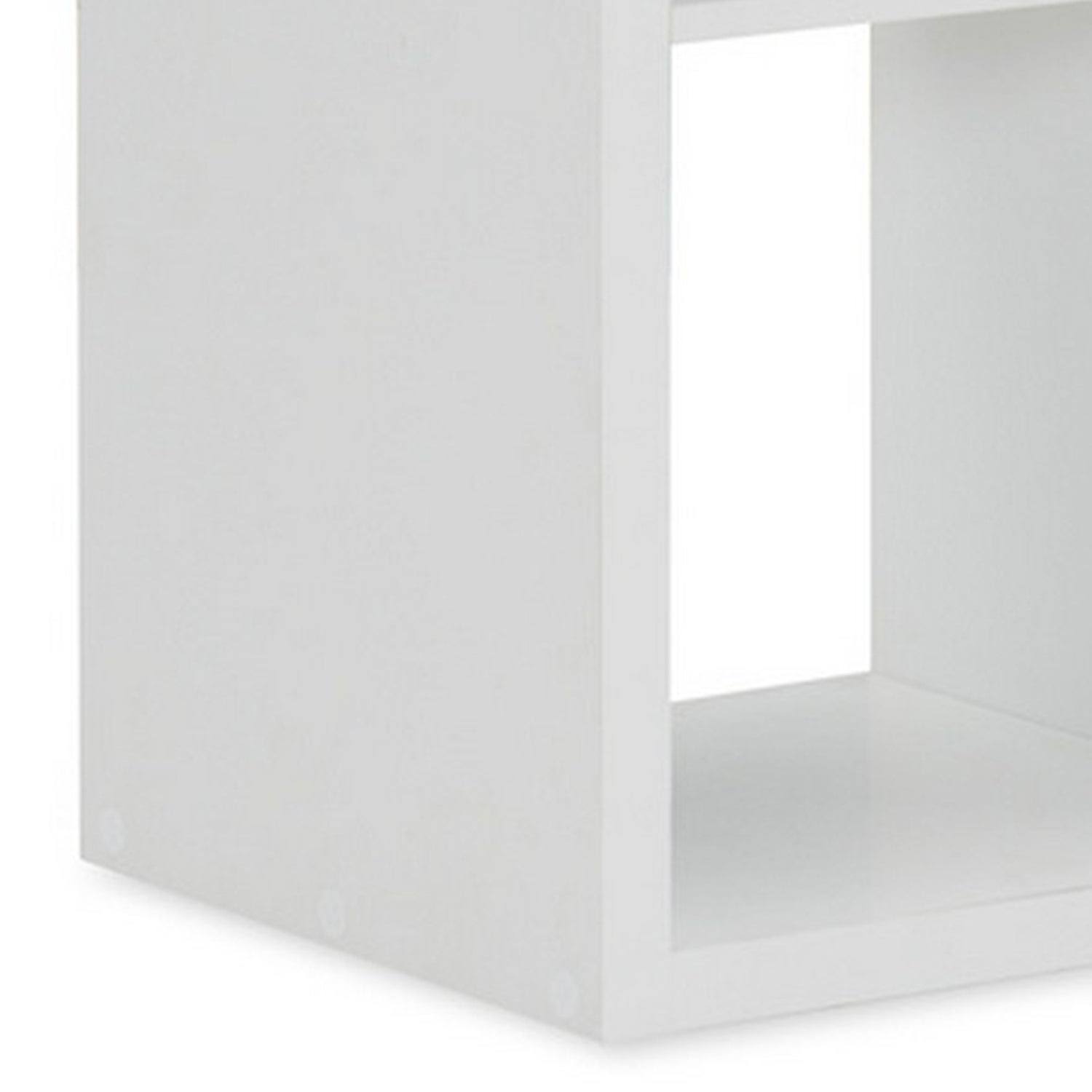 Benjara Transitional Style Wooden Versatile Storage Cabinet with 2 Cubbies, White