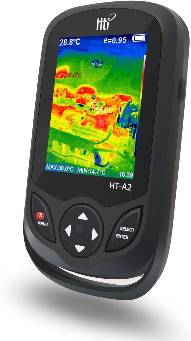 320 x 240 IR Resolution Thermal Camera, Pocket-Sized Infrared Camera with 76800 Pixels Real-Time Thermal Image, Temperature Measurement Range -4&deg;F to 572&deg;F, Mini IR Thermal Imager, Hti-Xintai